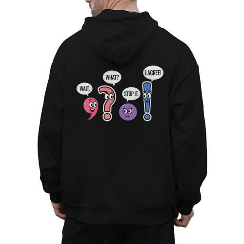 Grammar Teacher Wait What Stop It I Agree Humor Men's Hoodie Back Print - teacherstshirts.com