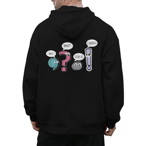 Grammar TeacherWait What Stop It I Agree Men's Hoodie Back Print - teacherstshirts.com AU