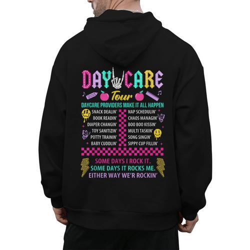 Groovy Day Care Some Days I Rock It Day Care Teacher Life Men's Hoodie Back Print - teacherstshirts.com DE