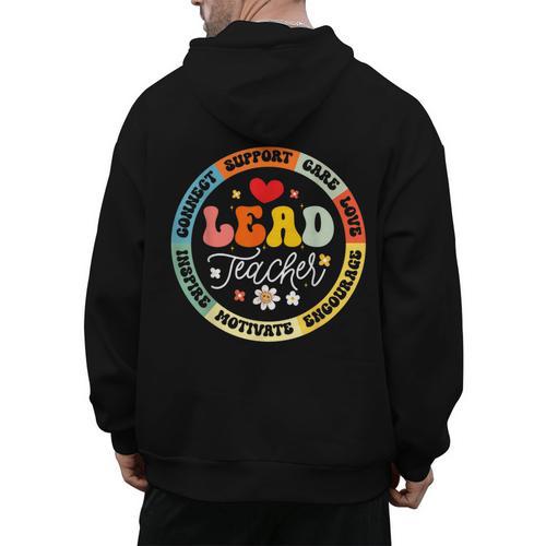 Groovy Lead Teacher Appreciation Back To School Men's Hoodie Back Print - teacherstshirts.com