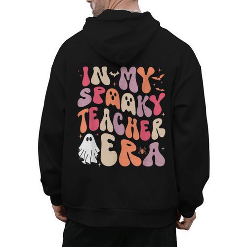 Groovy In My Spooky Teacher Era Halloween Party Boo Men's Hoodie Back Print - teacherstshirts.com DE