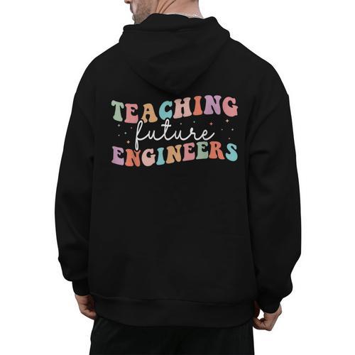 Groovy Teaching Future Engineers Teacher Engineering School Men Women Men's Hoodie Back Print - teacherstshirts.com
