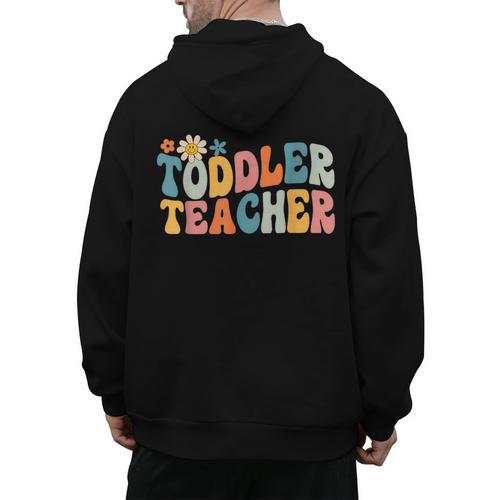 Groovy Toddler Teacher Appreciation Back To School Men's Hoodie Back Print - teacherstshirts.com UK