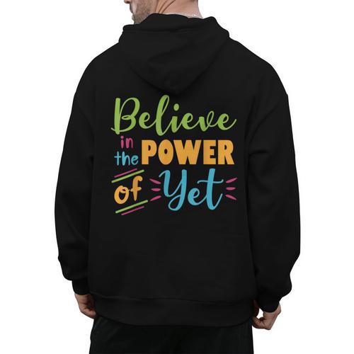 Growth Mindset Teacher Believe In The Power Of Yet Men's Hoodie Back Print - teacherstshirts.com AU