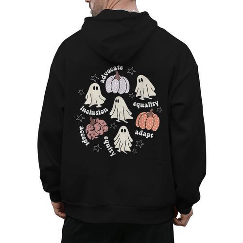 Halloween Advocate Heat Transfers Special Education Teacher Men Women Men's Hoodie Back Print - teacherstshirts.com UK