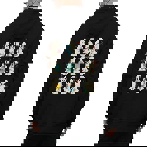 Halloween Science Teacher Student Ghost Laboratory Men Women Men&#x27;s Hoodie Back Print - teacherstshirts.com