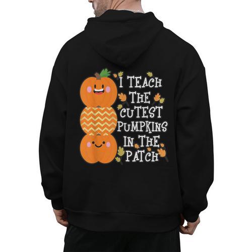 Halloween Teacher Shirt I Teach The Cutest Pumpkins In Patch Men Women Kids Men's Hoodie Back Print - teacherstshirts.com