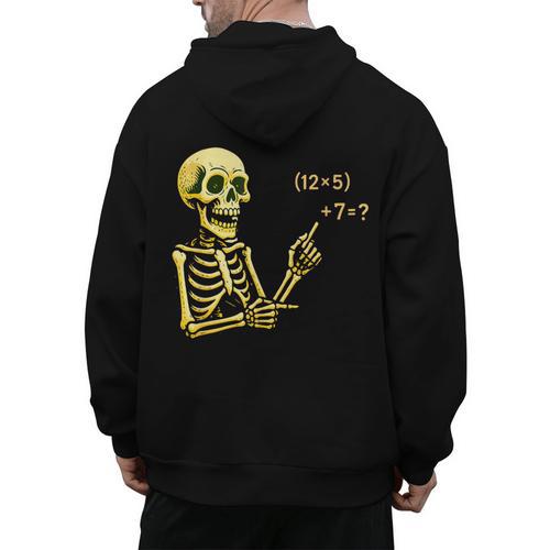 Halloween Teacher Six Seven 6 7 Skeleton Spooky Costume Men's Hoodie Back Print - teacherstshirts.com