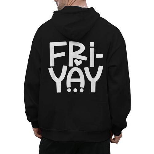 Happy Friyay Teacher Shirt Cute Teacher Fashion Fri-Yay Men's Hoodie Back Print - teacherstshirts.com CA