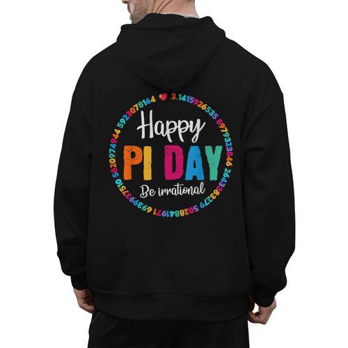 Happy Pi Day Pie Math Coach Teacher Pi Day Lover Nerdy Men's Hoodie Back Print - teacherstshirts.com UK