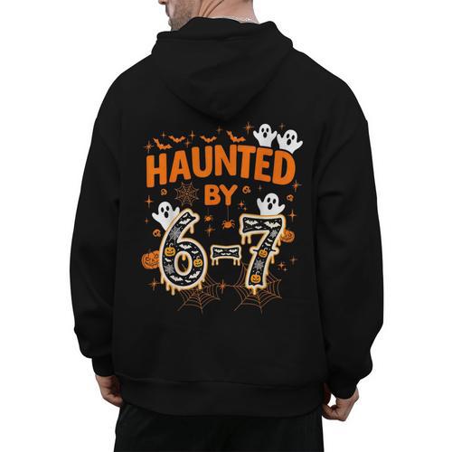 Haunted By 6-7 Halloween Math Teacher Joke Men's Hoodie Back Print - teacherstshirts.com AU