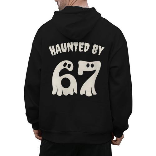 Haunted By 67 Teacher Halloween 6 7 Shirt Men's Hoodie Back Print - teacherstshirts.com AU