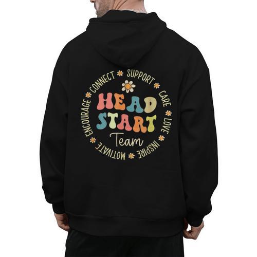 Head Start Team Homeschooling Teacher Back To School Men's Hoodie Back Print - teacherstshirts.com AU