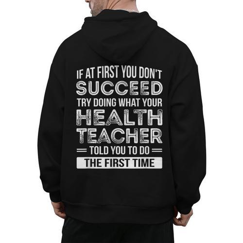 Health Teacher Tshirt Appreciation For Men Women Men's Hoodie Back Print - teacherstshirts.com AU