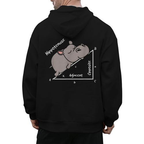 Hippotenuse Hippo Angle Function Hypotenuse Math Teacher Men's Hoodie Back Print - teacherstshirts.com CA
