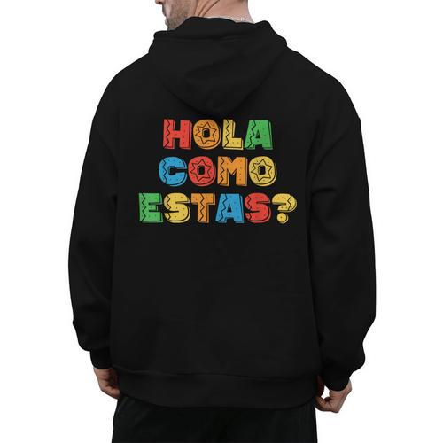 Hola Como Estas Spanish Teacher Fiesta Party Banners Men's Hoodie Back Print - teacherstshirts.com AU