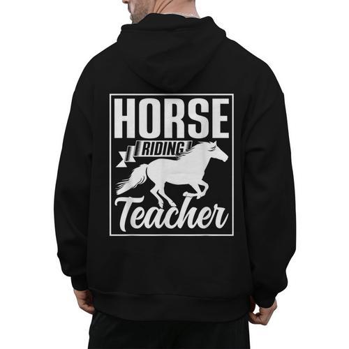 Horse Riding Teacher Rider Lover Equestrian Men Women Kids Men's Hoodie Back Print - teacherstshirts.com UK
