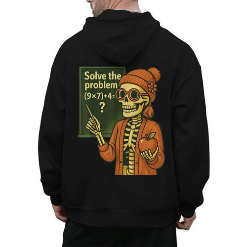HUGvyn Halloween Skeleton Six Seven 67 Meme PEMDAS Teacher Men's Hoodie Back Print - teacherstshirts.com UK