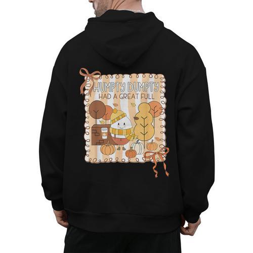 Humpty Dumpty Had A Great Fall Teacher Thanksgiving Autumn Men's Hoodie Back Print - teacherstshirts.com