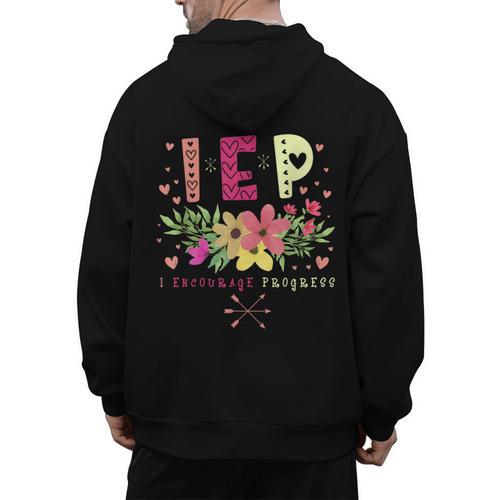 IEP I Encourage Progress Teacher Special Education Men Women Men's Hoodie Back Print - teacherstshirts.com