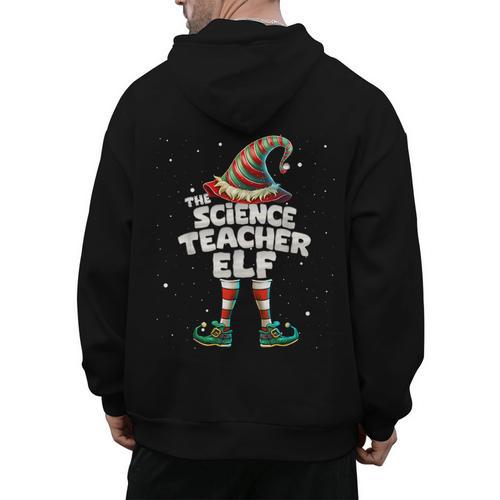 I'm The Science Teacher Elf Family Matching Group Christmas Men's Hoodie Back Print - teacherstshirts.com DE