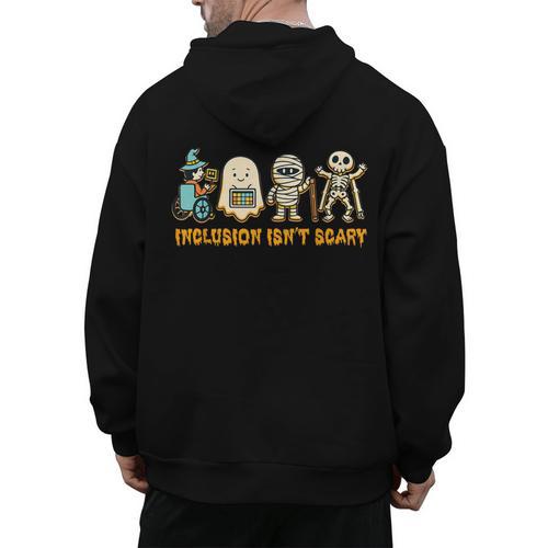 Inclusion Isn't Scary Halloween Sped Teacher Women Men Men's Hoodie Back Print - teacherstshirts.com
