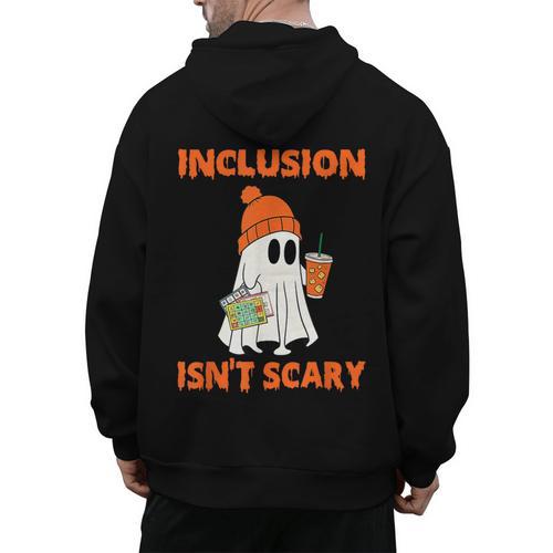 Inclusion Isn't Scary Shirt Halloween SLP Sped Teacher Men's Hoodie Back Print - teacherstshirts.com AU