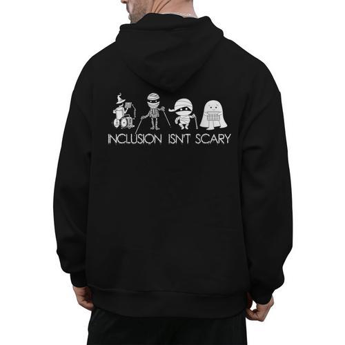 Inclusion Isn't Scary Slp Halloween Sped Teacher Ghost Mummy Men's Hoodie Back Print - teacherstshirts.com AU