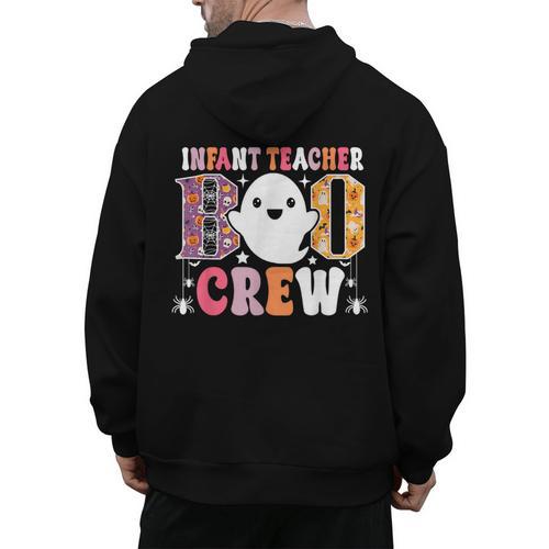 Infant Teacher Boo Crew Halloween Costume Men's Hoodie Back Print - teacherstshirts.com DE