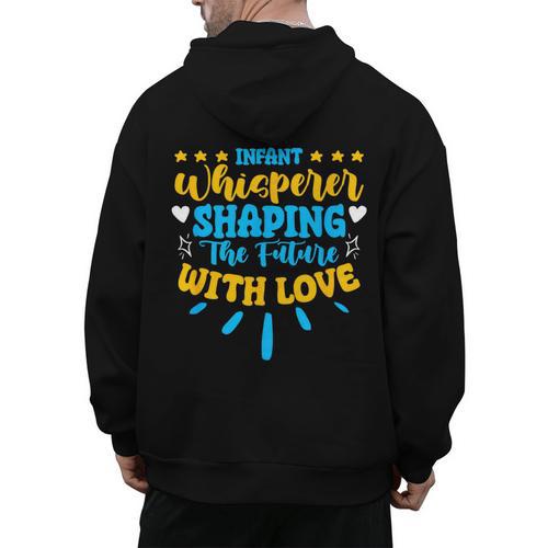 Infant Whisperer Daycare School Childcare Infant Teacher Men's Hoodie Back Print - teacherstshirts.com CA