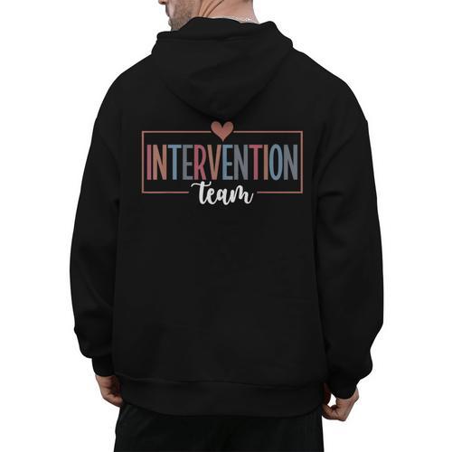 Intervention Team Best Intervention Teacher Squad Men's Hoodie Back Print - teacherstshirts.com