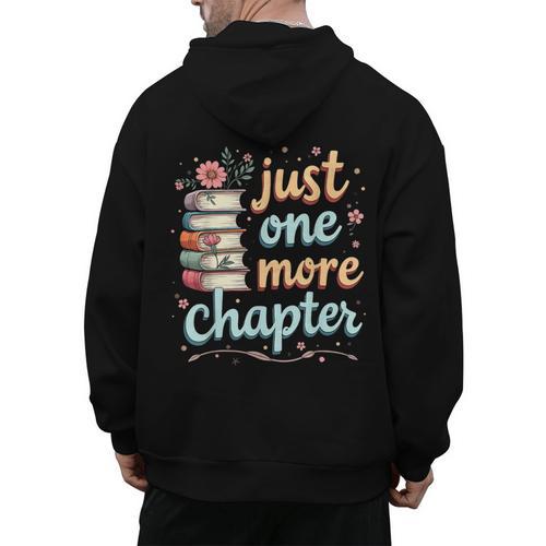 Just One More Chapter Book Reading Floral Teacher Book Lover Men's Hoodie Back Print - teacherstshirts.com AU