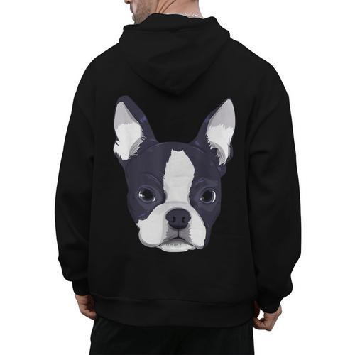 Kids Boston Terrier Dog For Women And Girls Men's Hoodie Back Print - Bostonterriersmerch.com