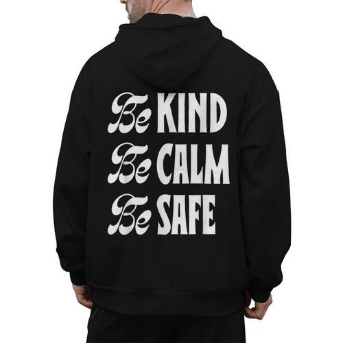 Be Kind Be Calm Be Safe Awareness For Teachers For Men Women Kids Men's Hoodie Back Print - teacherstshirts.com