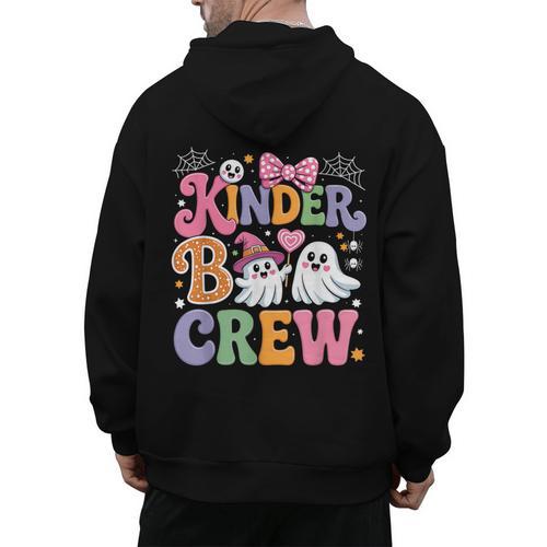 Kinder Boo Crew Kindergarten Teacher Student Halloween Men's Hoodie Back Print - teacherstshirts.com DE