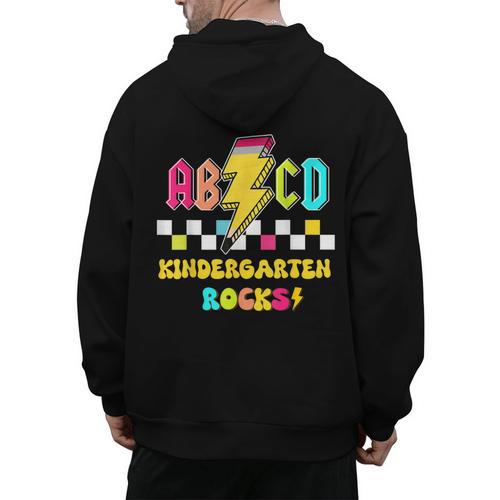 Kindergarten ABCD Rocks Teacher Student Back To School Men's Hoodie Back Print - teacherstshirts.com AU