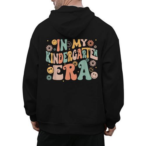 In My Kindergarten Era Retro Back To School Teacher Student Men's Hoodie Back Print - teacherstshirts.com
