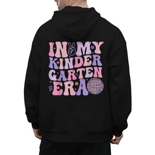 In My Kindergarten Era Teacher Kids Back To School Kinder Men's Hoodie Back Print - teacherstshirts.com