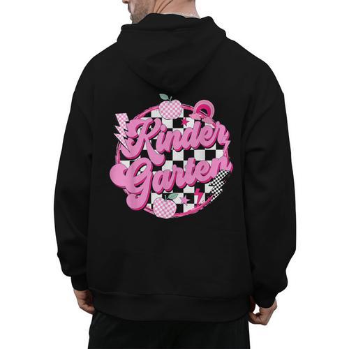 Kindergarten Teacher Women Checkered First Day Of School Men's Hoodie Back Print - teacherstshirts.com CA