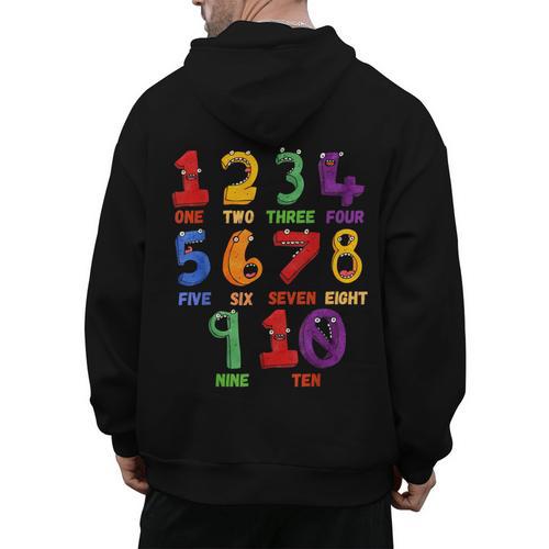 Learning Math Numbers Counting Back To School Teacher For Men Women Girls Kids Men's Hoodie Back Print - teacherstshirts.com