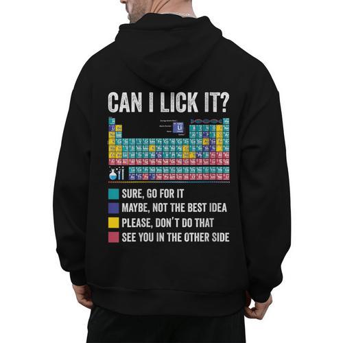 Can I Lick It Periodic Table Of Elements Science Teacher Men's Hoodie Back Print - teacherstshirts.com DE