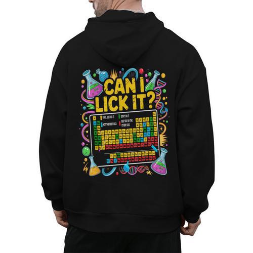 Can I Lick It Periodic Table Science Teacher Men Women Men's Hoodie Back Print - teacherstshirts.com AU