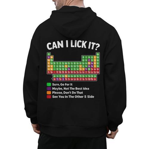 Can I Lick It Periodic Table Shirt Science Chemistry Teacher Men's Hoodie Back Print - teacherstshirts.com UK