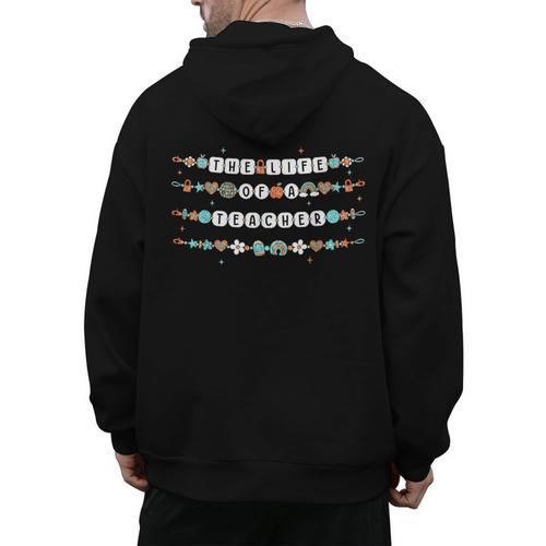 The Life Of A Teacher Friendship Bracelets Elementary School Men's Hoodie Back Print - teacherstshirts.com AU