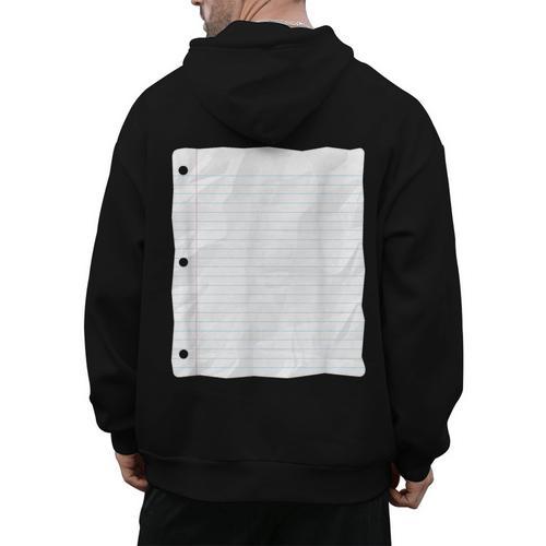 Lined Paper Notebook Halloween Costume For Students Teachers For Men Women Kids Men's Hoodie Back Print - teacherstshirts.com CA