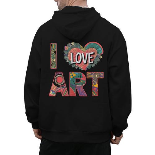 I Love Art Artist Painter Colorful Painting Art Teacher Men's Hoodie Back Print - teacherstshirts.com DE