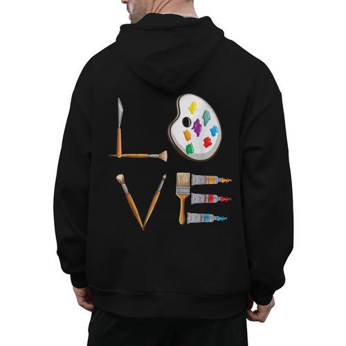 Love Art For Artist Art Teacher Men's Hoodie Back Print - teacherstshirts.com CA