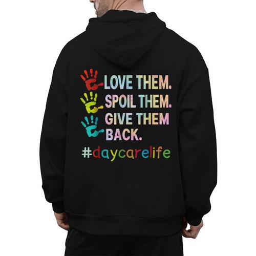 Love Daycare Provider Childcare Teacher Tie Dye Men's Hoodie Back Print - teacherstshirts.com