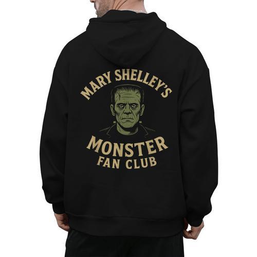 Mary Shelley's Monster Fan Club Gothic Horror Parody Men's Hoodie Back Print - Bostonterriersmerch.com CA