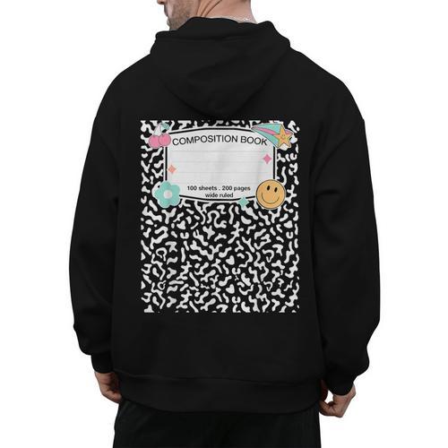 Matching Group Halloween Teacher Composition Book Notebook Men's Hoodie Back Print - teacherstshirts.com